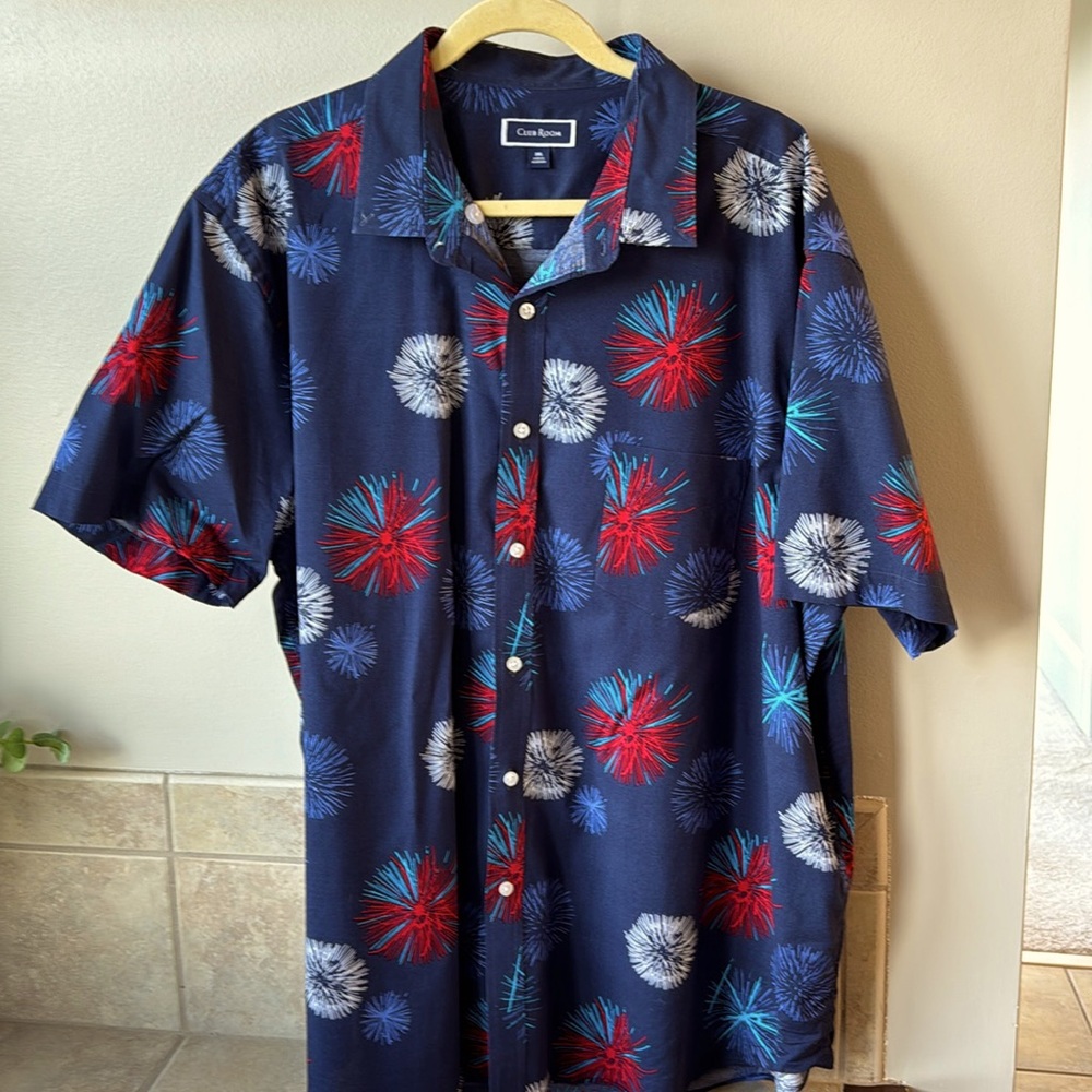 Club Room fireworks button up shirt 3XL
